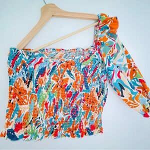 SHEIN One Shoulder Floral Crop Top. Size XL